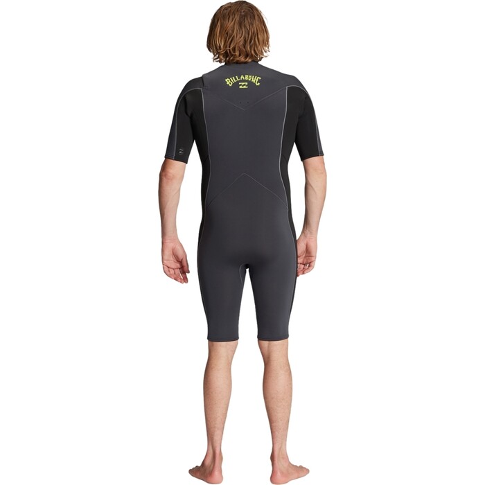 2024 Billabong Mens Absolute 2mm Flatlock Chest Zip Shorty Wetsuit ABYW500118 - Grey